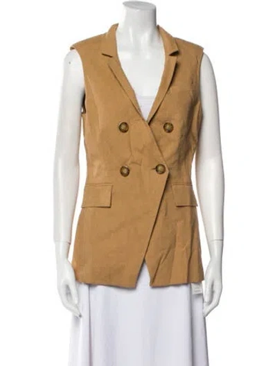 Pre-owned Veronica Beard Linen Vest In Brown