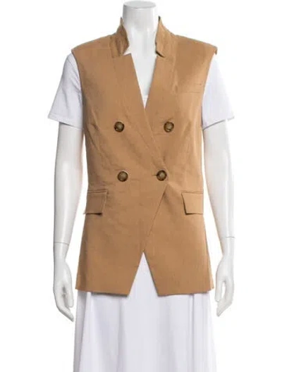 Pre-owned Veronica Beard Linen Vest In Brown