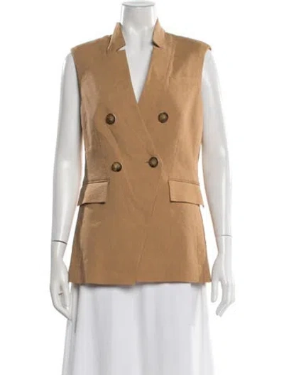 Pre-owned Veronica Beard Linen Vest In Brown