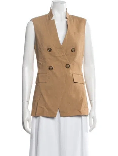 Pre-owned Veronica Beard Linen Vest In Brown