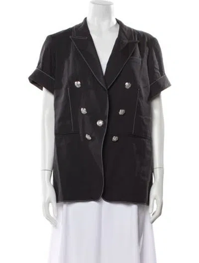 Pre-owned Veronica Beard Linen Vest In Gray
