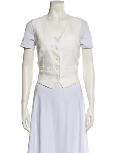 Pre-owned Veronica Beard Linen Vest In Multi