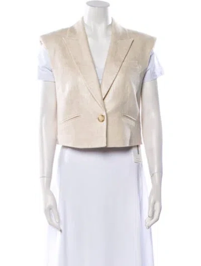 Pre-owned Veronica Beard Linen Vest In Neutral