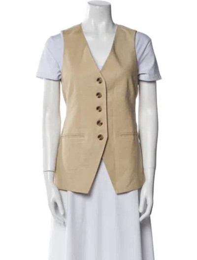 Pre-owned Veronica Beard Linen Vest In Neutral