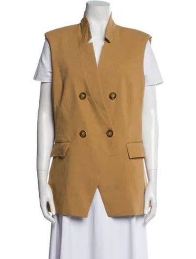 Pre-owned Veronica Beard Linen Vest In Neutral