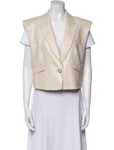 Pre-owned Veronica Beard Linen Vest In Neutral