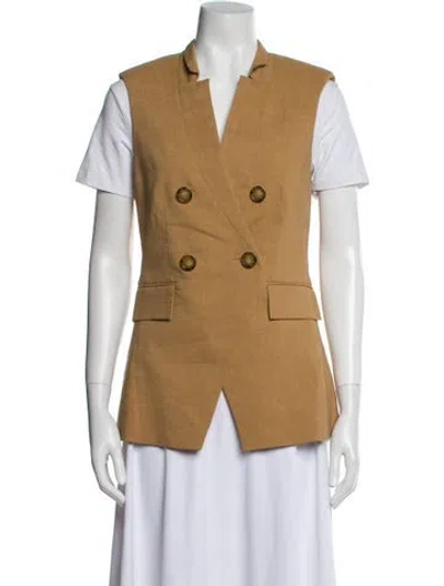 Pre-owned Veronica Beard Linen Vest In Neutral