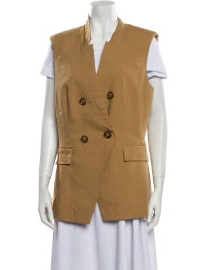 Pre-owned Veronica Beard Linen Vest In Neutral