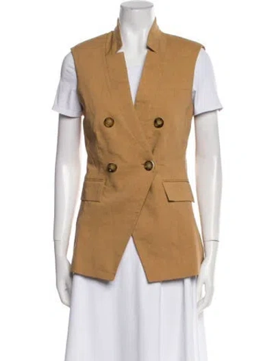 Pre-owned Veronica Beard Linen Vest In Neutral