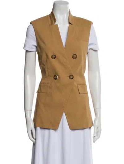 Pre-owned Veronica Beard Linen Vest In Neutral