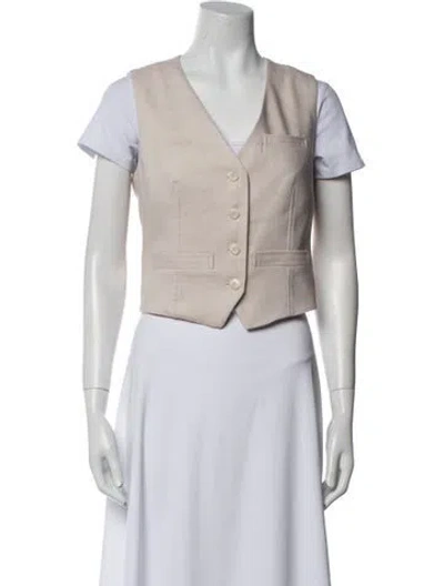 Pre-owned Veronica Beard Linen Vest In Neutral