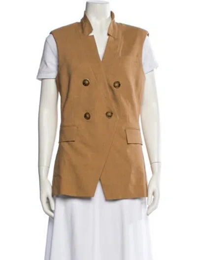 Pre-owned Veronica Beard Linen Vest In Neutral