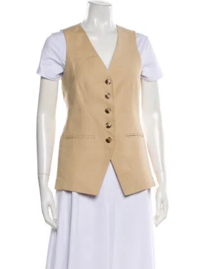 Pre-owned Veronica Beard Linen Vest In Neutral