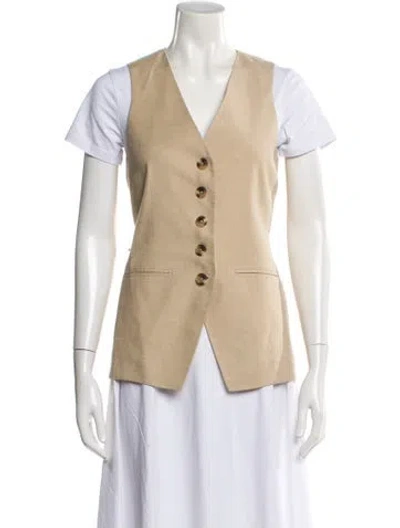 Pre-owned Veronica Beard Linen Vest In Neutral