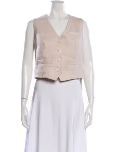 Pre-owned Veronica Beard Linen Vest In Neutral