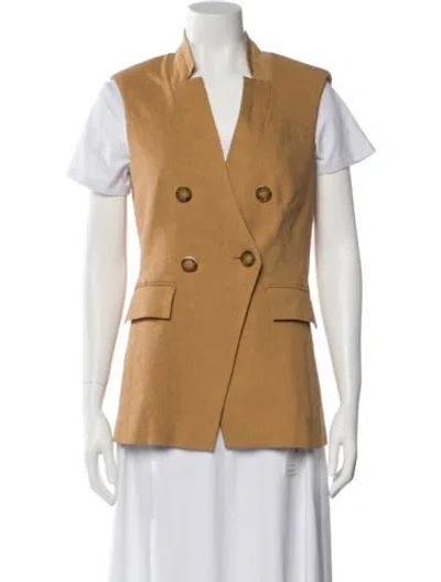 Pre-owned Veronica Beard Linen Vest In Neutral