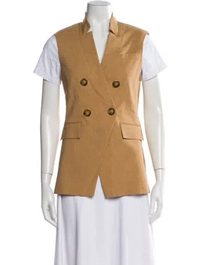 Pre-owned Veronica Beard Linen Vest In Neutral