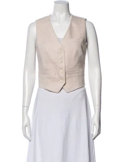 Pre-owned Veronica Beard Linen Vest In Neutral