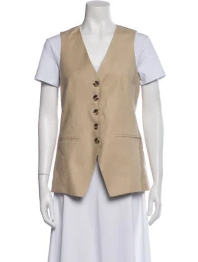 Pre-owned Veronica Beard Linen Vest In Neutral