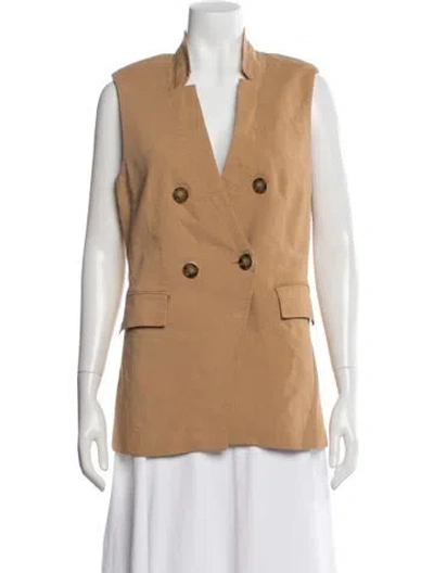 Pre-owned Veronica Beard Linen Vest In Neutral