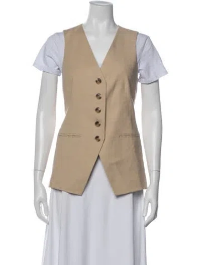 Pre-owned Veronica Beard Linen Vest In Neutral