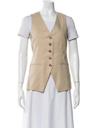 Pre-owned Veronica Beard Linen Vest In Neutral