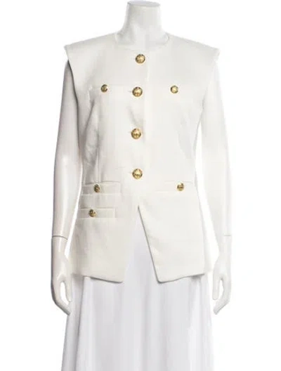 Pre-owned Veronica Beard Linen Vest In Neutral