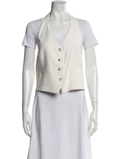 Pre-owned Veronica Beard Linen Vest In Neutral