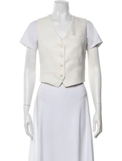Pre-owned Veronica Beard Linen Vest In Neutrals