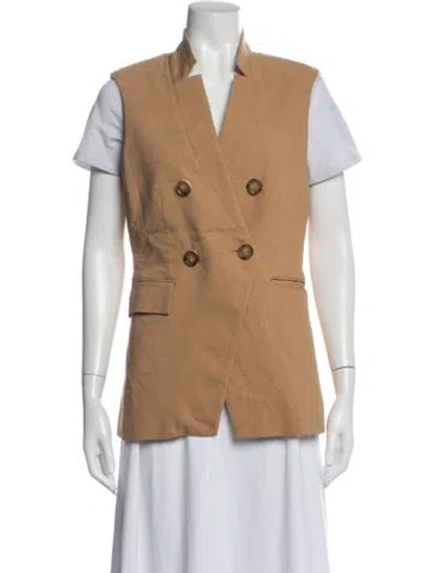 Pre-owned Veronica Beard Linen Vest In Neutrals