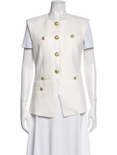 Pre-owned Veronica Beard Linen Vest In Neutrals