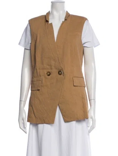 Pre-owned Veronica Beard Linen Vest In Neutrals