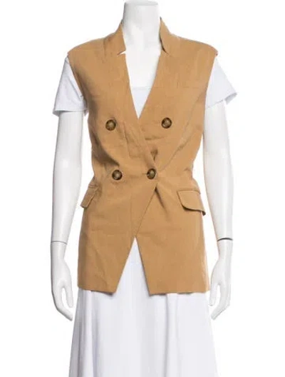 Pre-owned Veronica Beard Linen Vest In Neutrals