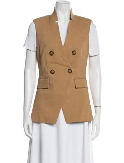 Pre-owned Veronica Beard Linen Vest In Neutrals