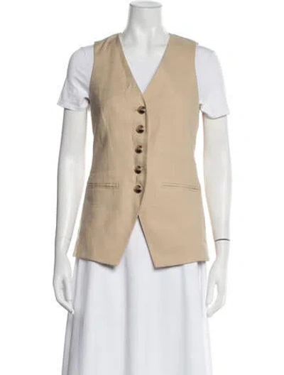Pre-owned Veronica Beard Linen Vest In Neutrals