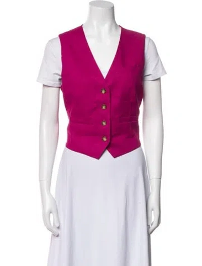 Pre-owned Veronica Beard Linen Vest In Pink