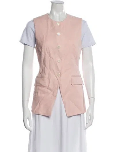 Pre-owned Veronica Beard Linen Vest In Pink