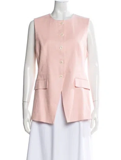 Pre-owned Veronica Beard Linen Vest In Pink