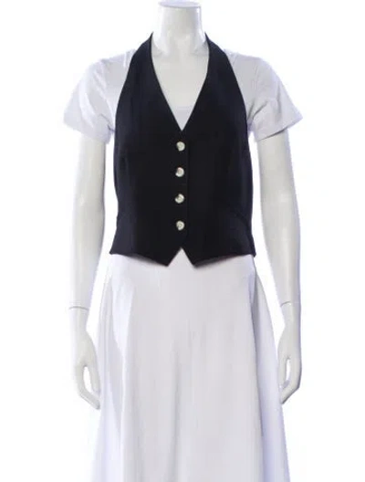 Pre-owned Veronica Beard Linen Vest W/ Tags In Black