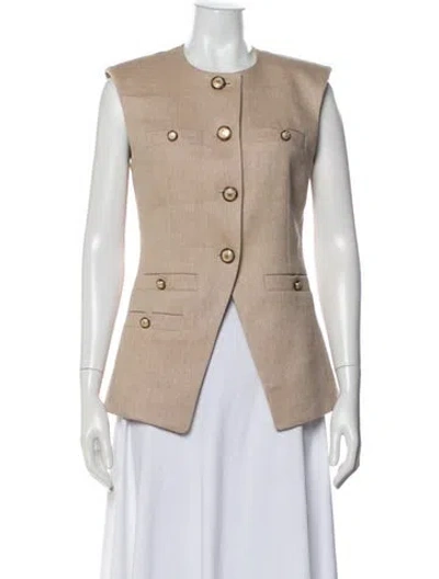 Pre-owned Veronica Beard Linen Vest W/ Tags In Brown