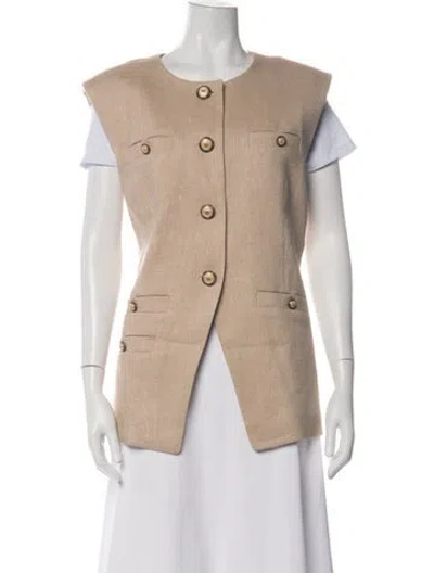 Pre-owned Veronica Beard Linen Vest W/ Tags In Brown