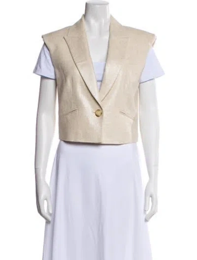 Pre-owned Veronica Beard Linen Vest W/ Tags In Neutral