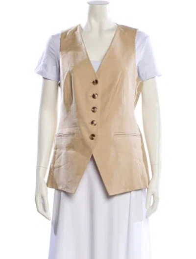 Pre-owned Veronica Beard Linen Vest W/ Tags In Neutral