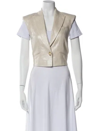 Pre-owned Veronica Beard Linen Vest W/ Tags In Neutral