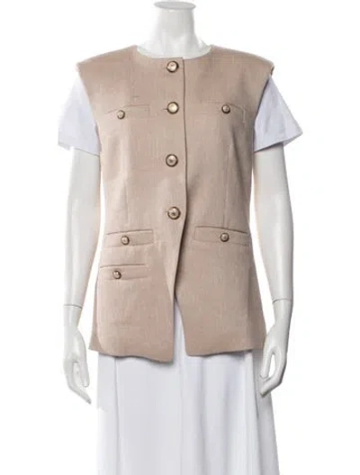 Pre-owned Veronica Beard Linen Vest W/ Tags In Neutral