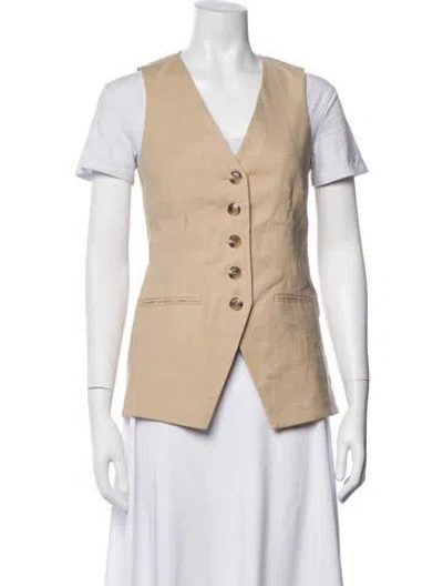 Pre-owned Veronica Beard Linen Vest W/ Tags In Neutral