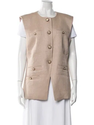 Pre-owned Veronica Beard Linen Vest W/ Tags In Neutral