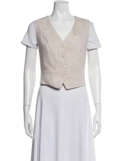 Pre-owned Veronica Beard Linen Vest W/ Tags In Neutrals