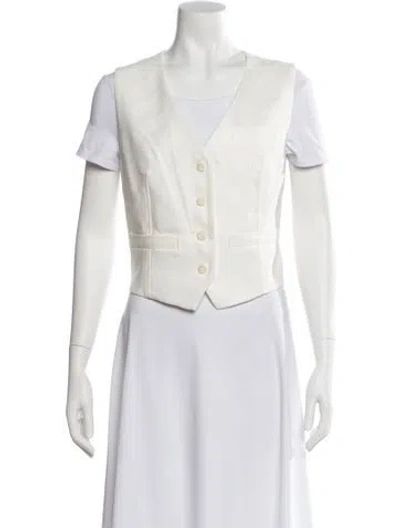 Pre-owned Veronica Beard Linen Vest W/ Tags In White