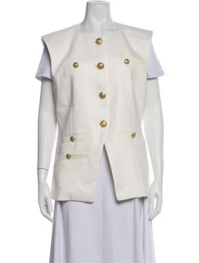Pre-owned Veronica Beard Linen Vest W/ Tags In White
